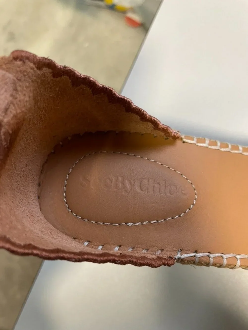 SEE BY CHLOÉ Women's Glyn Embroidered Suede Espadrille Sandals size 39